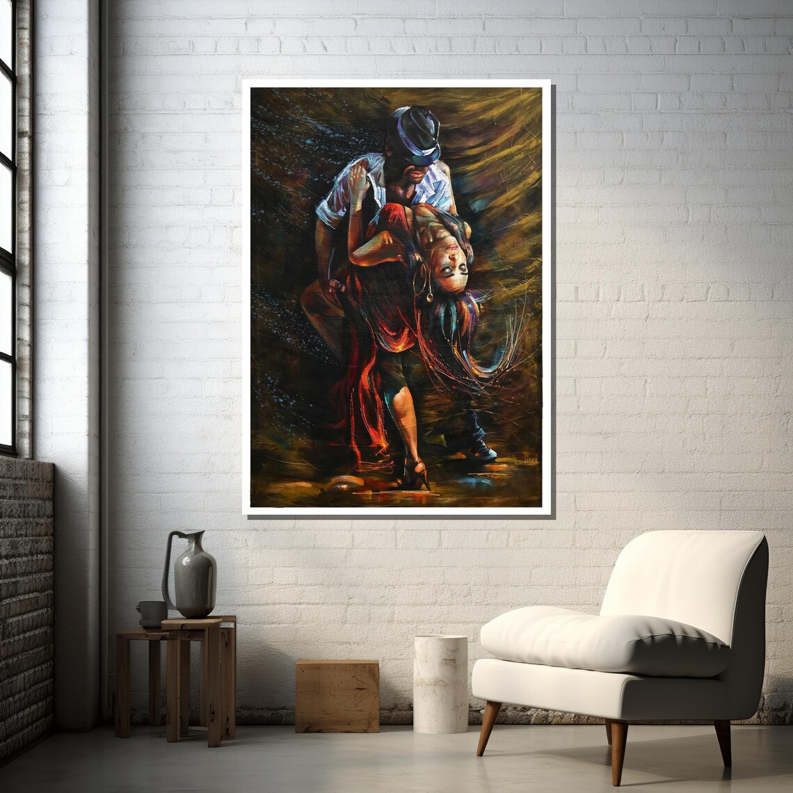 Passionate Dance Couple Art Print, Expressionistic Decor - Image 2