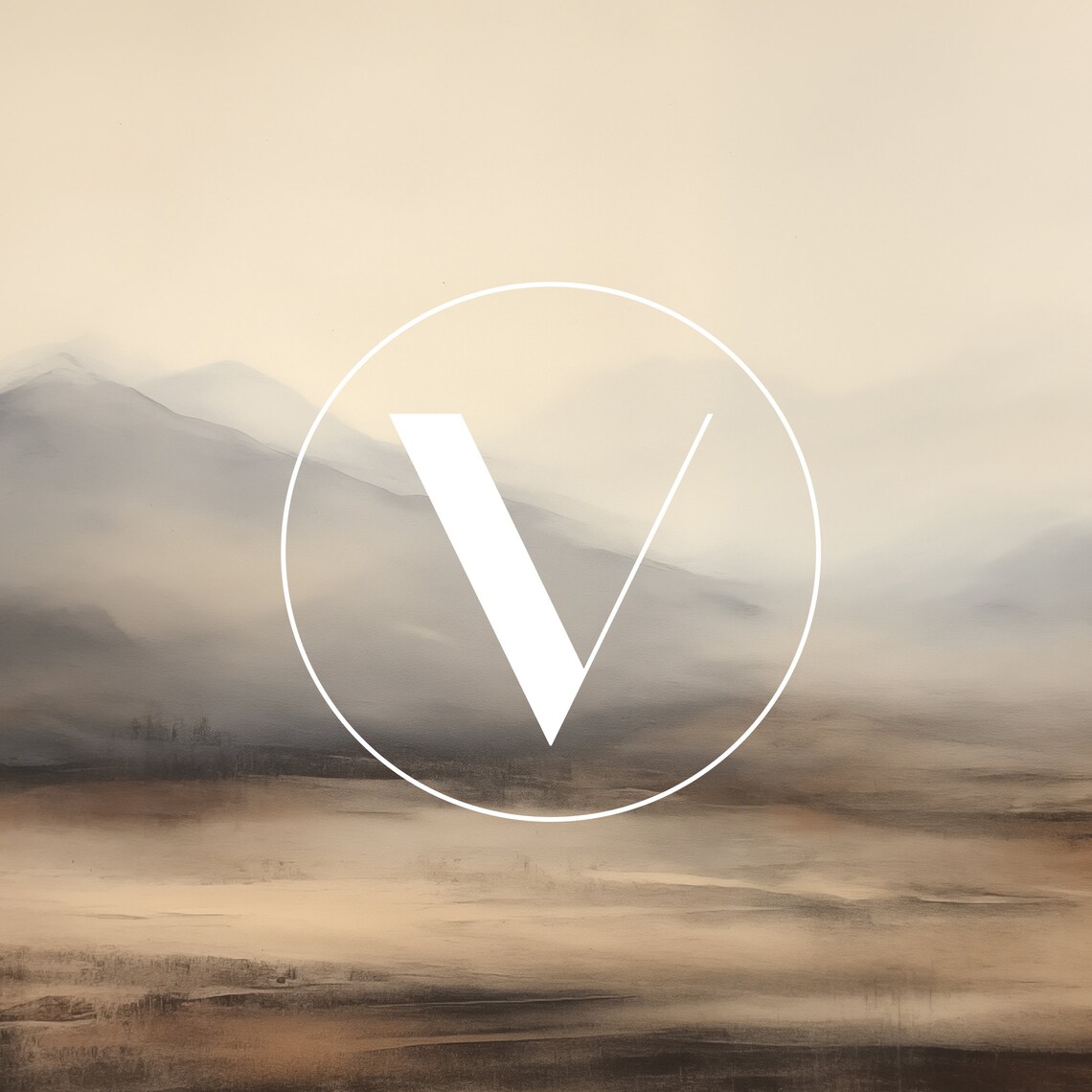 Mountain Landscape Abstract Art Print, Neutral Rustic - Image 3