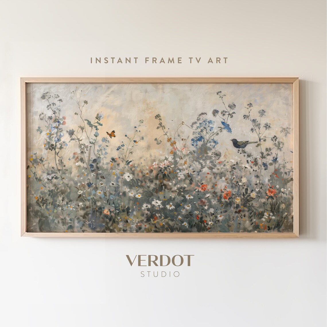 Muted Spring Wildflower Art Print, Vintage Botanical