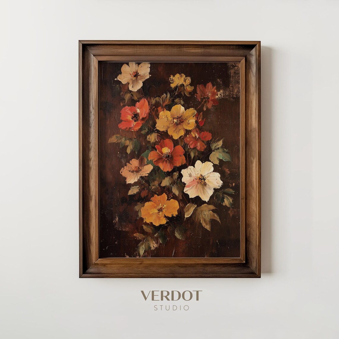 Vintage Fall Flower Painting Art Print, Autumn Floral - Image 3