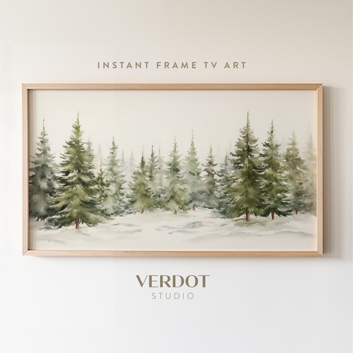 Winter Trees Christmas Holiday Decor Art Print