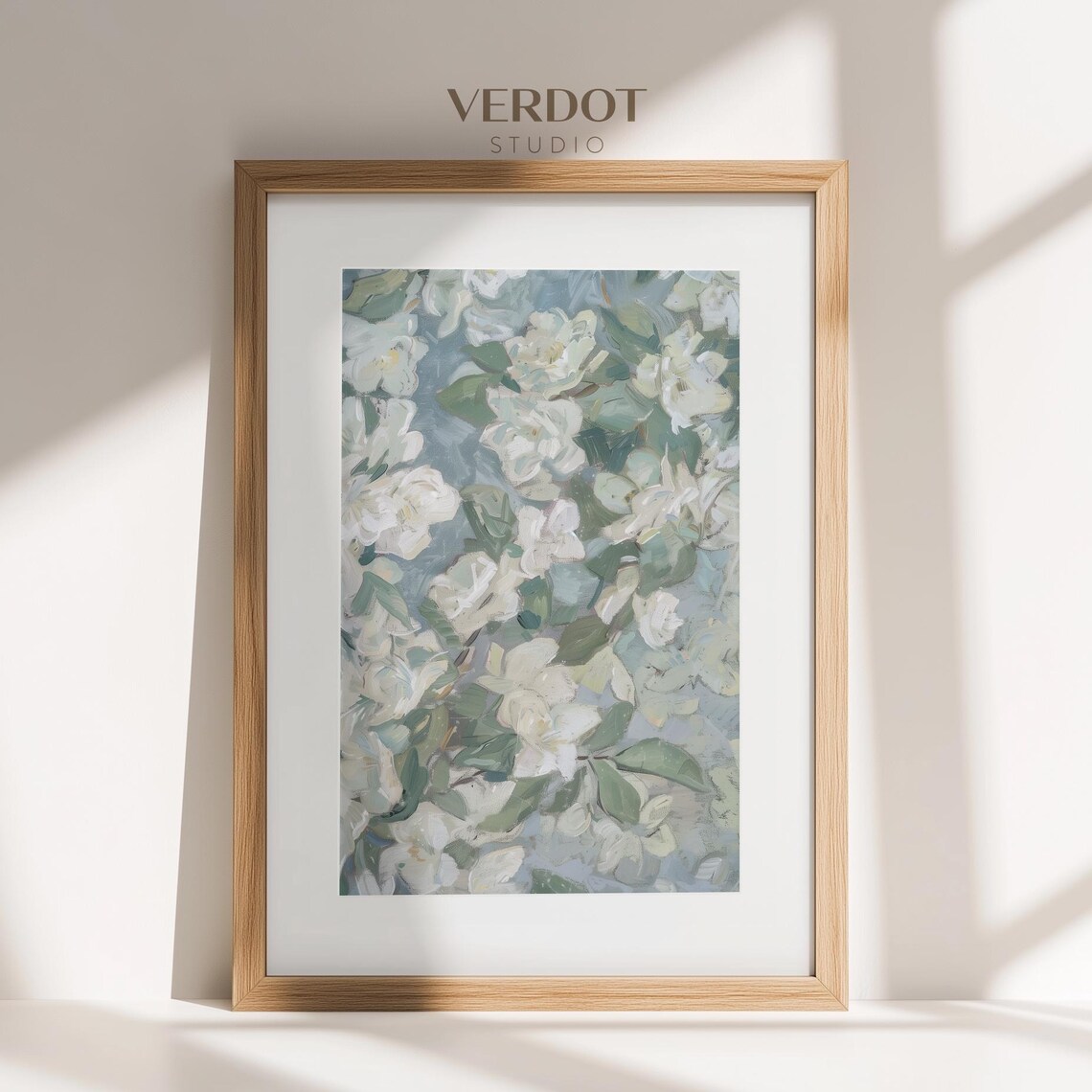 Blue Flowers Abstract Print, French Country Botanical - Image 3