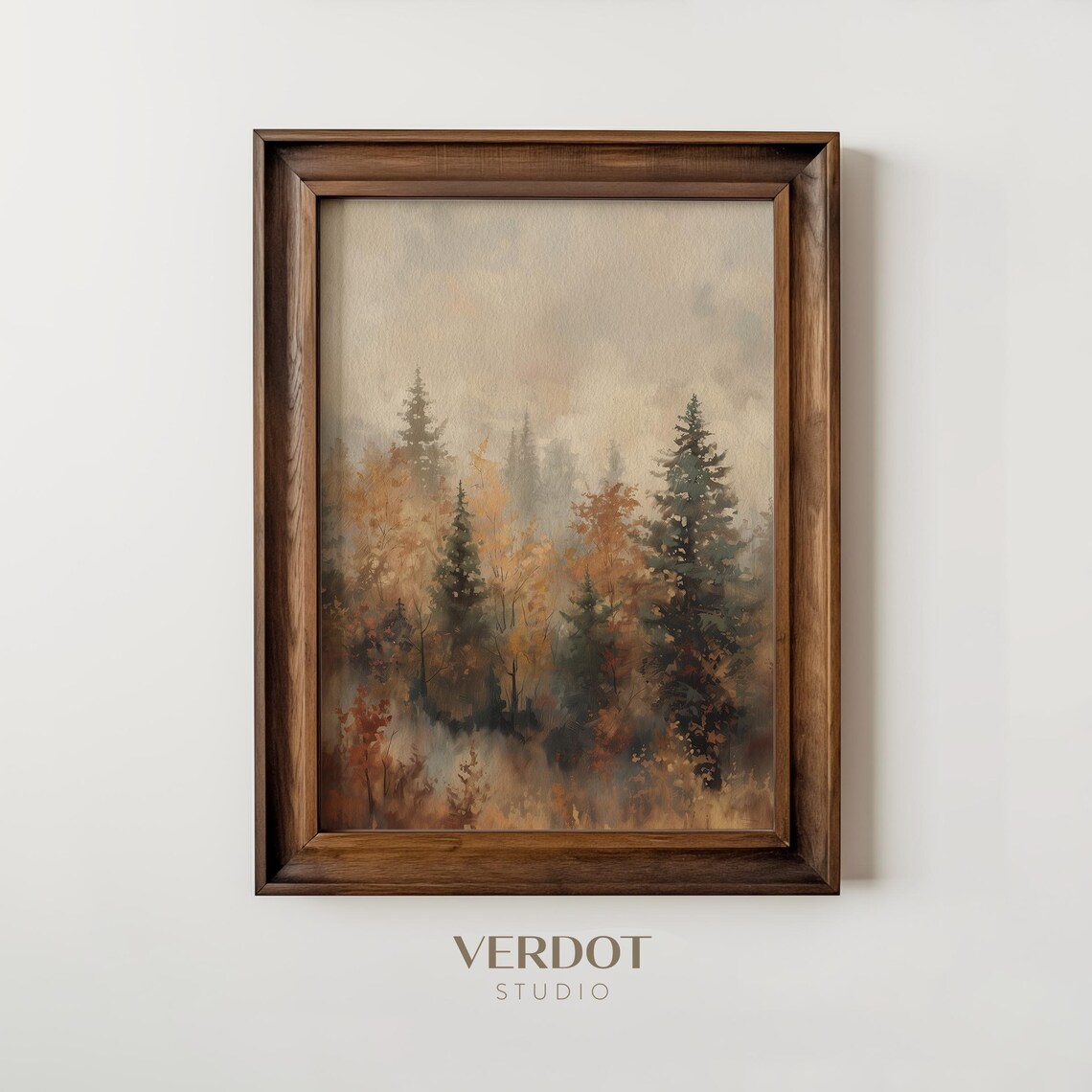 Fall Forest Art Print, Rustic Autumn Landscape - Image 2