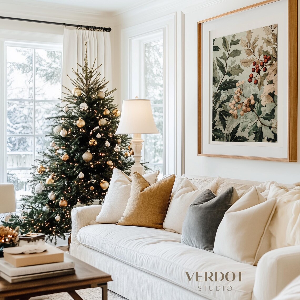 Holly Berry Christmas Print, Vintage Winter Berries - Image 4
