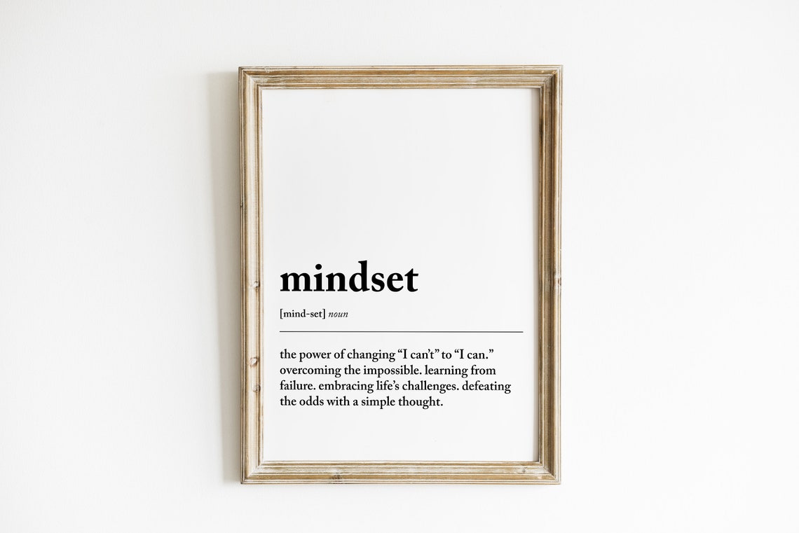 Mindset Definition Typography Poster, Home Office