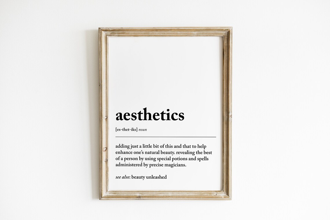 Aesthetics Definition Print, Salon Decor Art Print