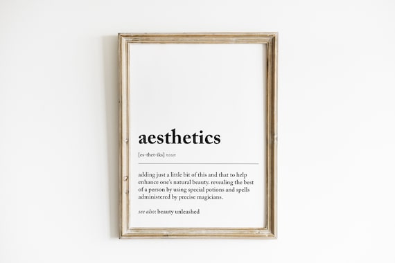 Aesthetics Definition Print, Salon Decor Art Print