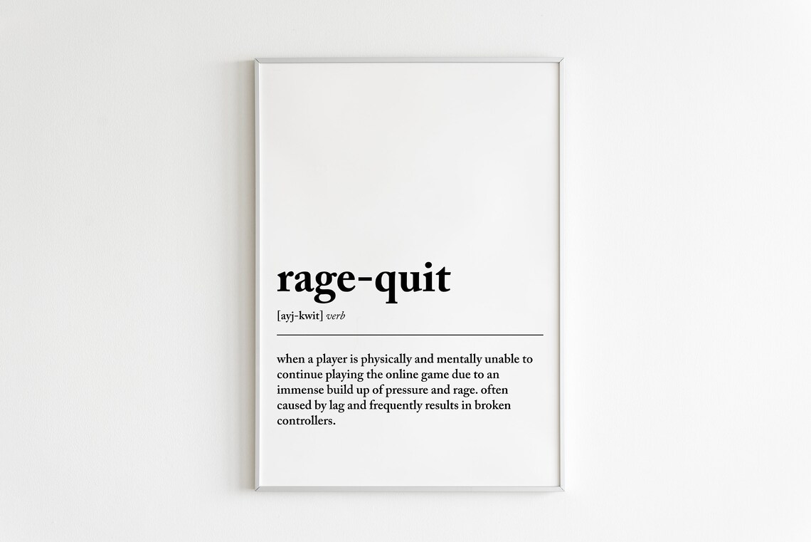 Gaming Definition Print, Funny Gamer Wall Art Print