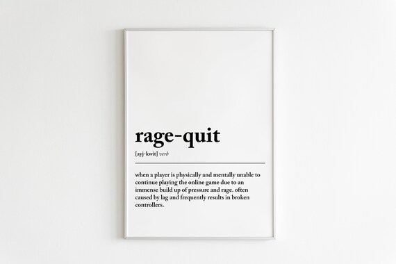 Gaming Definition Print, Funny Gamer Wall Art Print