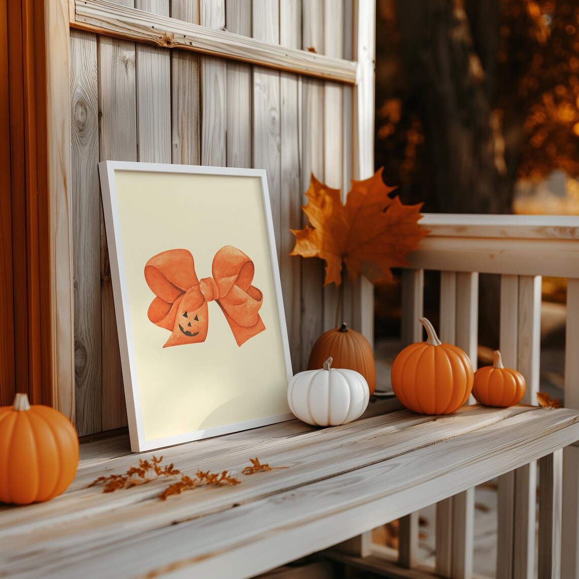 Cute Halloween Bow Art Print, Spooky Decor - Image 2
