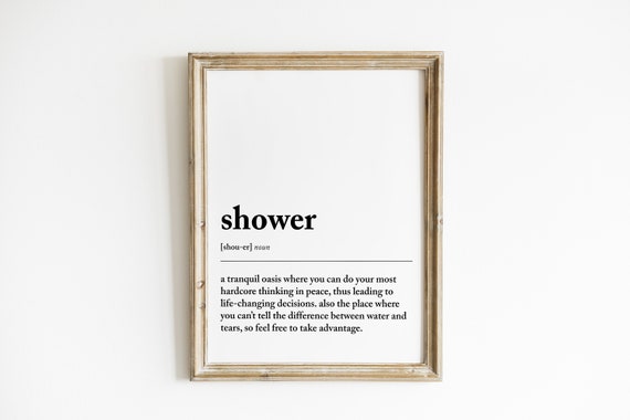 Shower Definition Print Bathroom Wall Decor Funny Bathroom Art Bathroom Print Guest Bathroom Decor Print