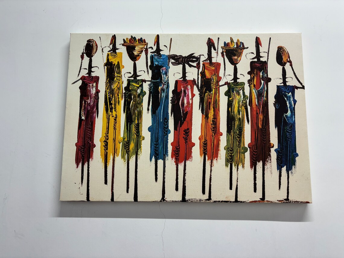 Masai People Abstract Modern People Art Print