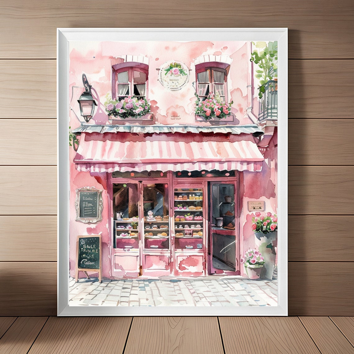 Paris Bakery Painting Patisserie Watercolor Art Print Parisian Art France Cityscape French Wall Art Travel Gift