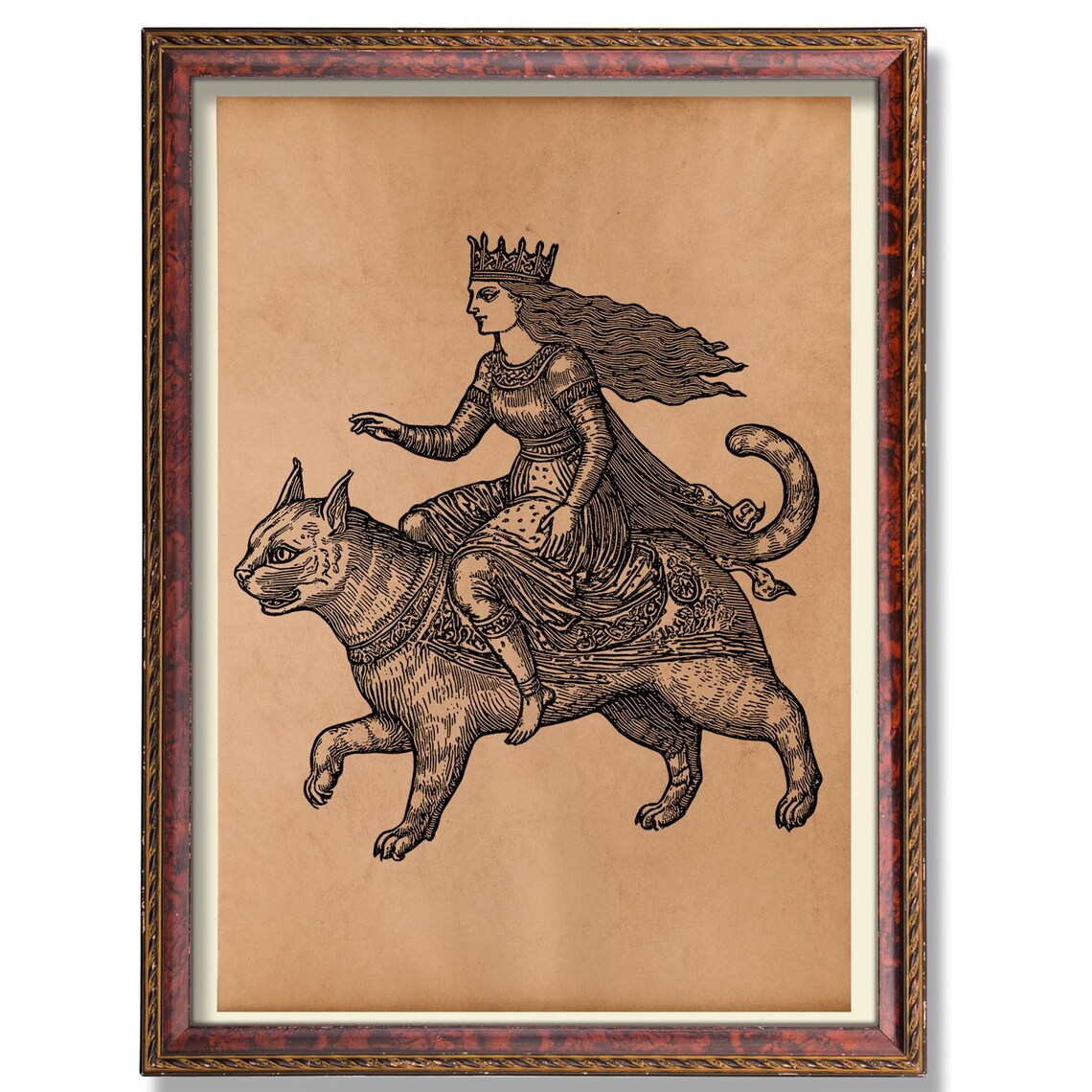 Freya Norse Goddess Vintage Mythology Art Print