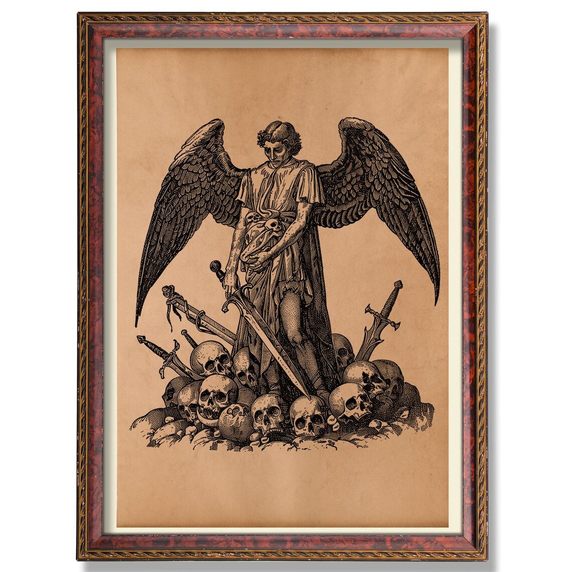 Lucifer Medieval Demon Illustration Gothic Art Print