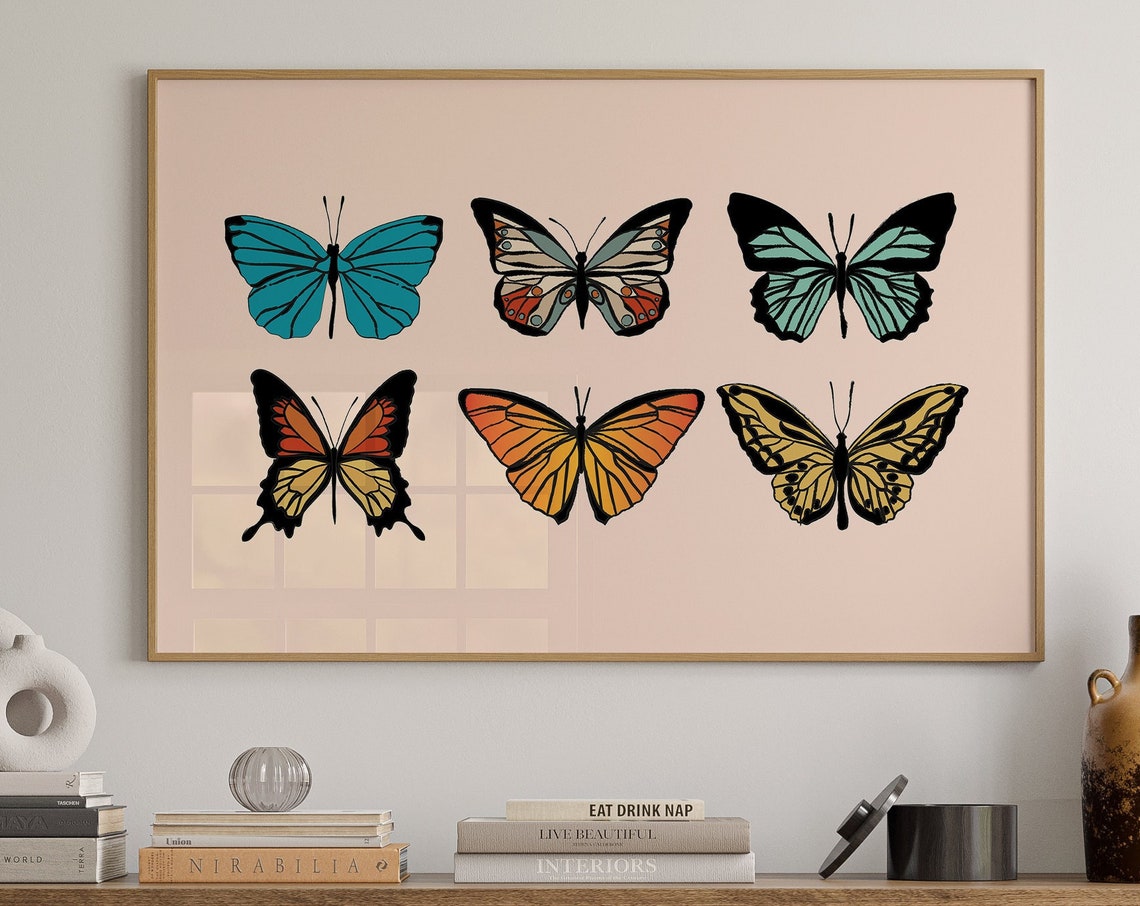 Butterfly Wall Art Boho Minimalist Prints Modern Art Bohominimalistdecor Butterfly Art File