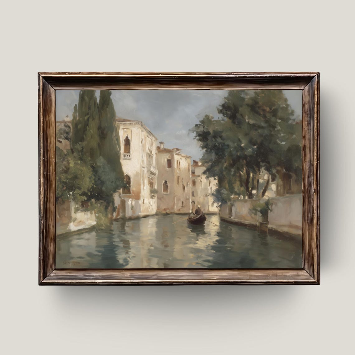 Venice Gondola Canal Romantic Italy Impressionist Oil Painting Print