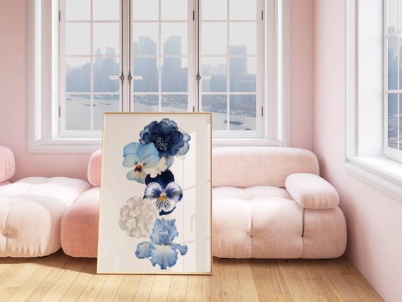Hibiscus Flower Hawaiian Aloha Wall Art Print Poster Decor Funky Retro Preppy Room Decor Pink Lily Hawaii Decor