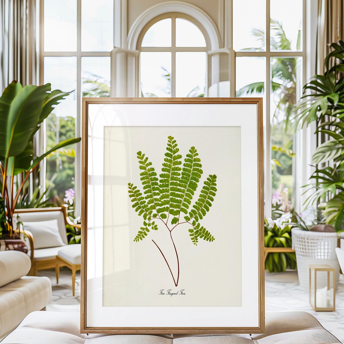 Five Fingered Fern Art Print, Botanical Wall Art - Image 3