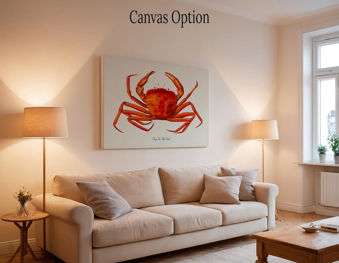 Deep Sea Red Crab Art Print, Ocean Sea Life Decor - Image 2