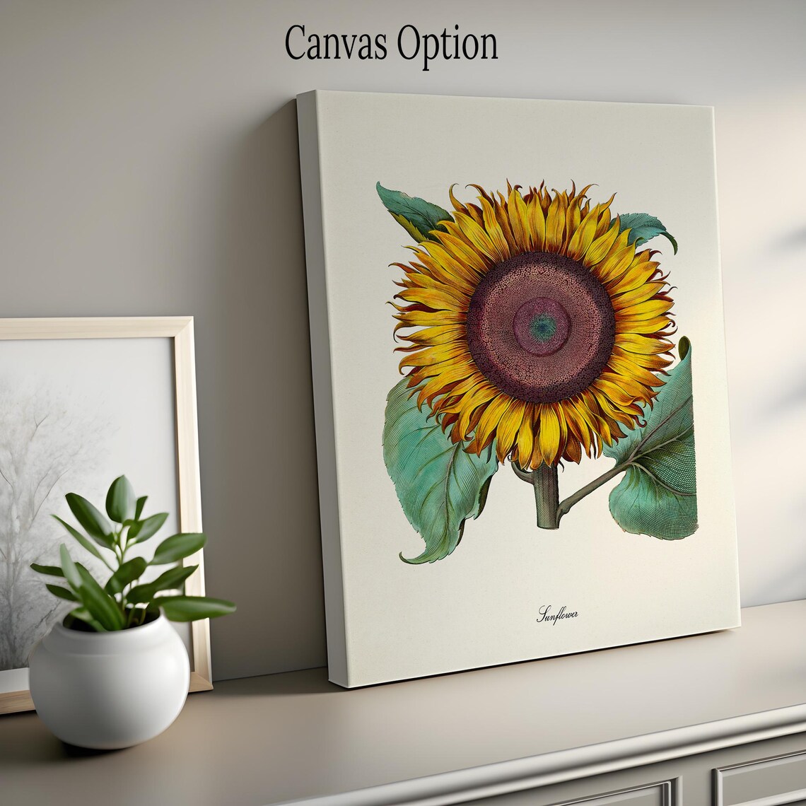 Sunflower Botanical Art Print, Floral Wall Art - Image 2
