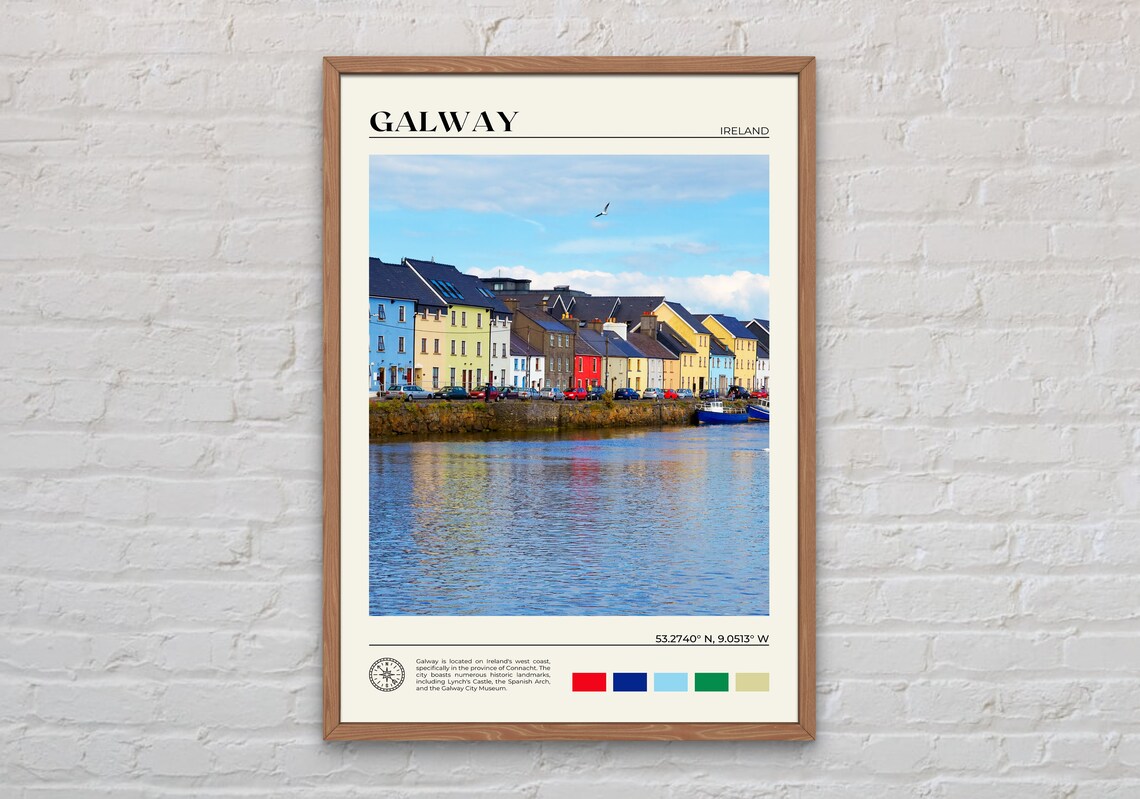 Galway Real Photo Travel Poster, Ireland Wall Art