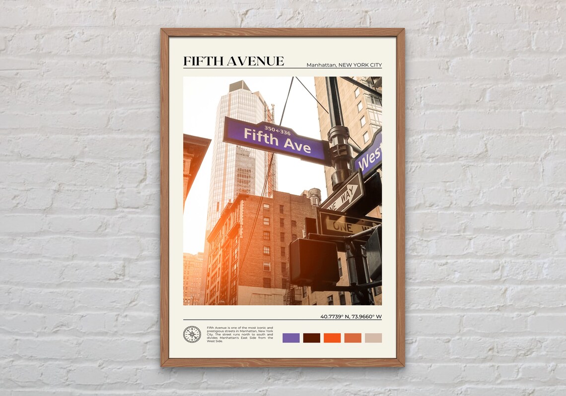 Real Photo Fifth Avenue Print Fifth Avenue Wall Art Fifth Avenue Poster Fifth Avenue Photo Fifth Avenue Wall Decor 5th Avenue