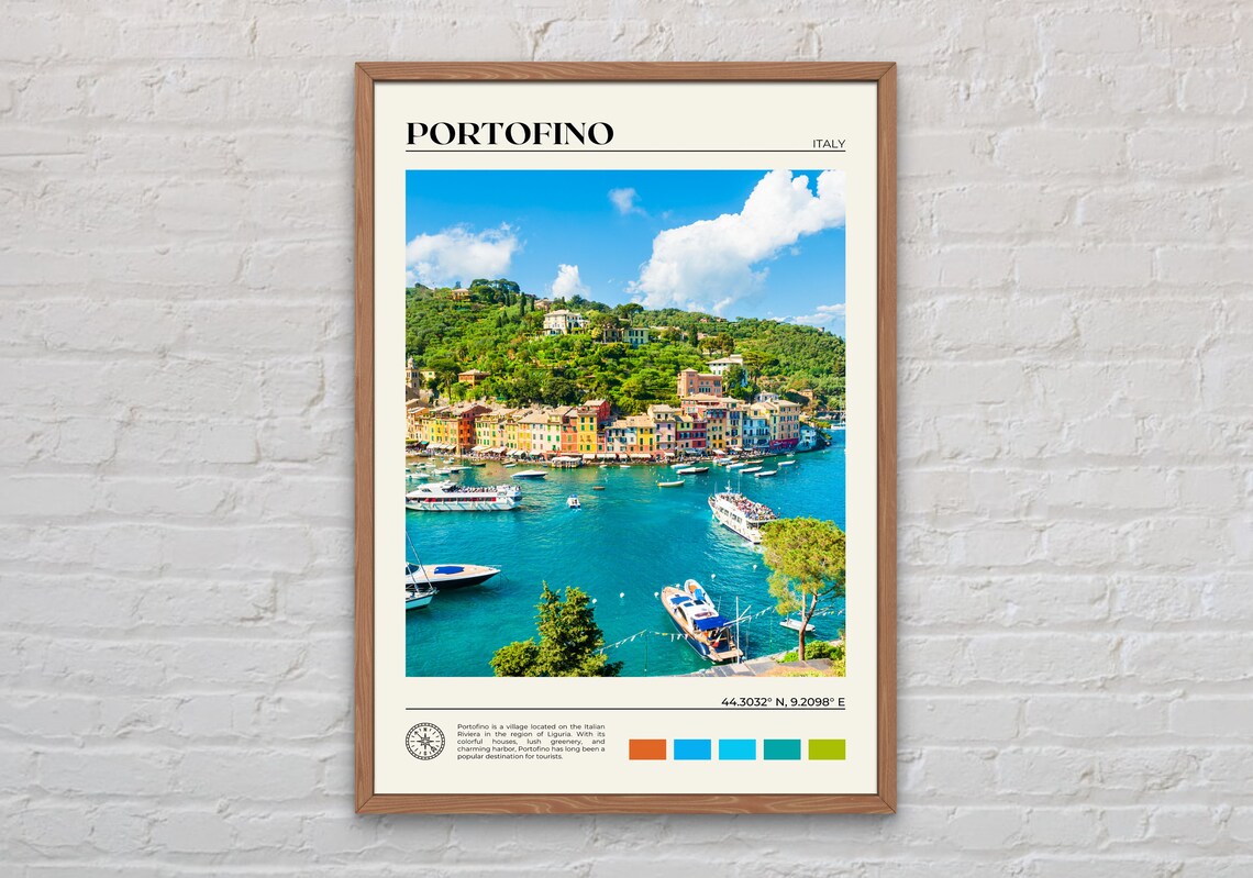 Portofino Travel Photo Print, Italy Wall Art