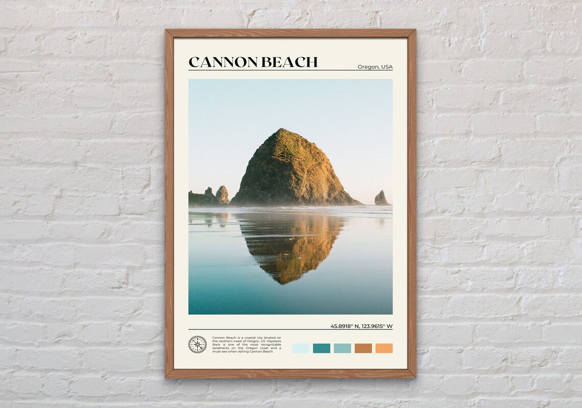Cannon Beach Photo Art Print, Oregon USA
