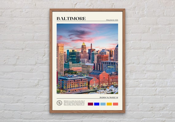 Baltimore Photo Travel Poster, USA Wall Art