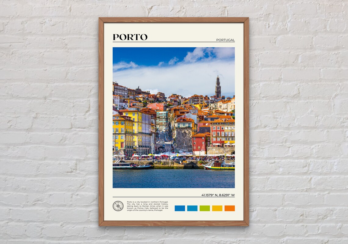 Porto Travel Poster, Portugal Wall Art