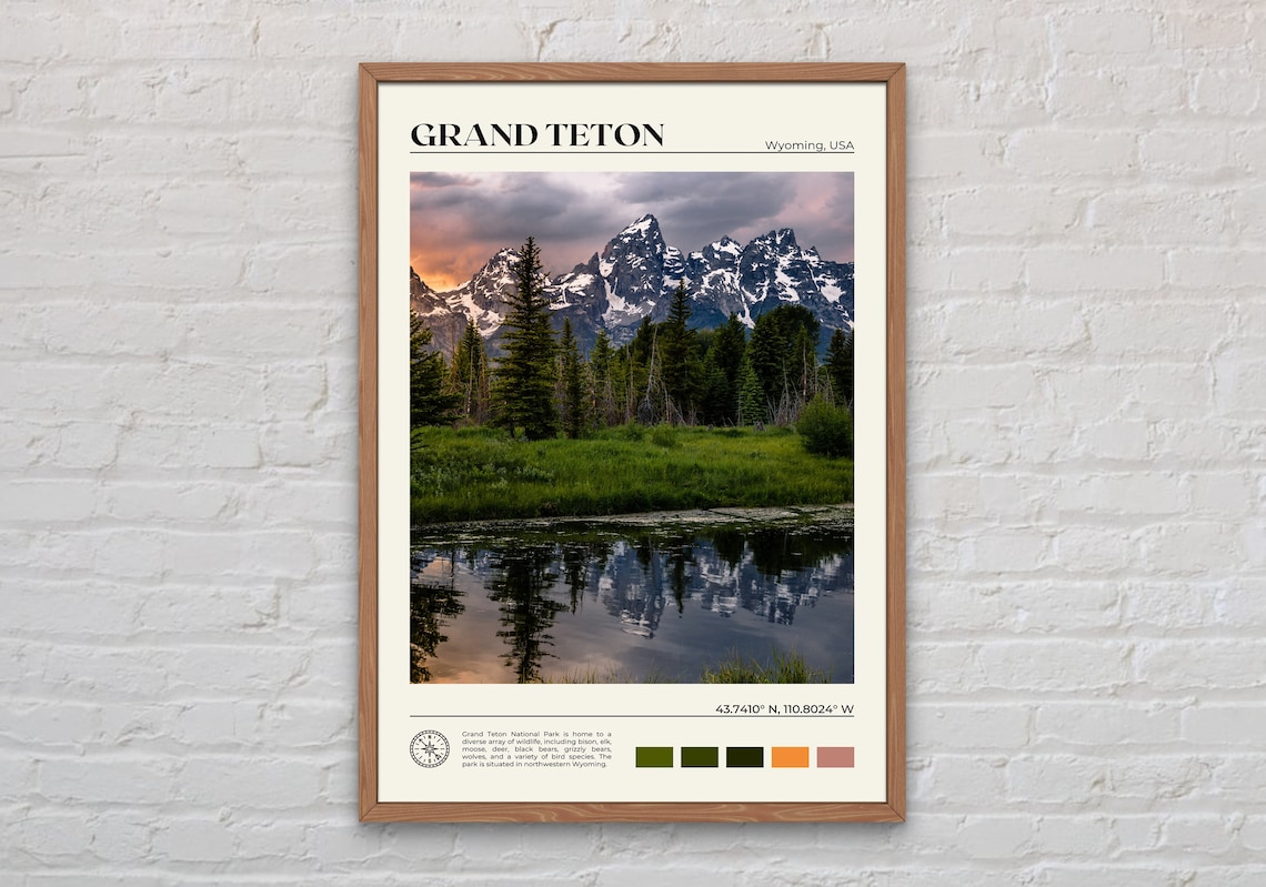 Real Photo Grand Teton Wyoming Poster
