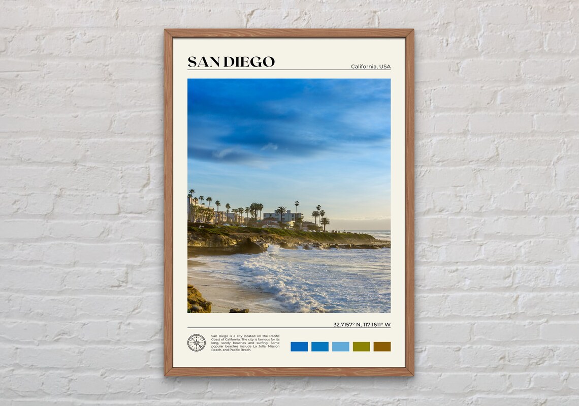 San Diego Real Photo Travel Poster, California