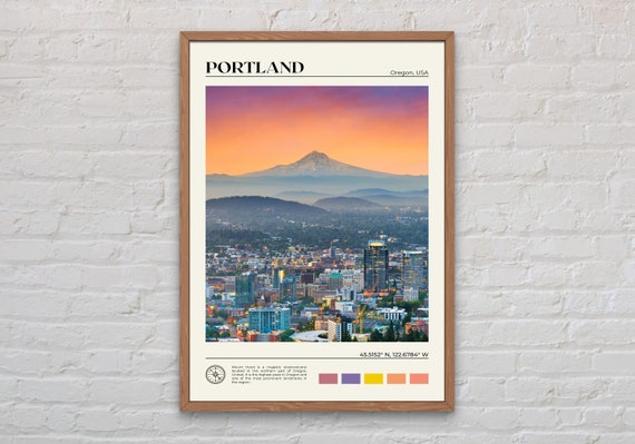 Portland Real Photo Travel Poster, Oregon Wall Art