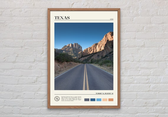 Texas Real Photo Travel Poster, United States Decor