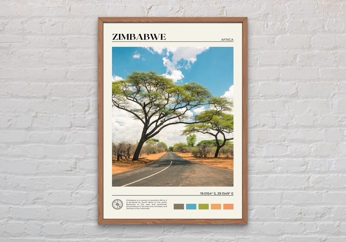 Zimbabwe Real Photo Africa Wall Art Print