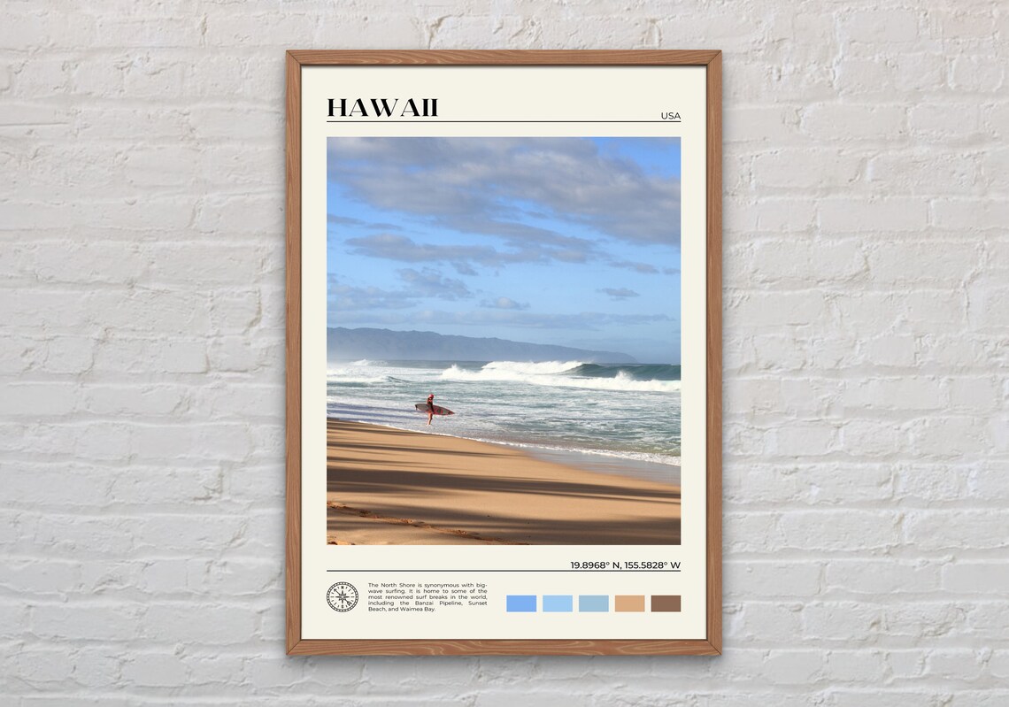 Hawaii Travel Poster, Hawaiian Islands Photo