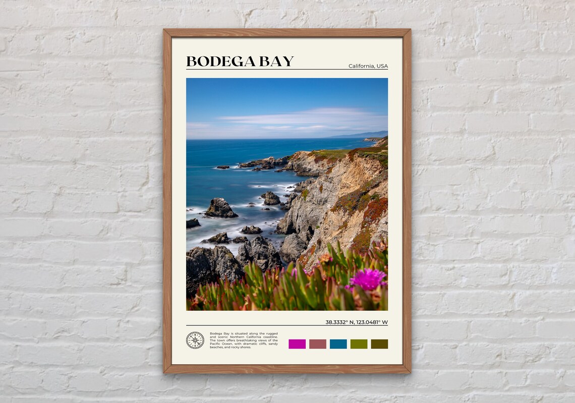 Bodega Bay Real Photo Art Print, Coastal View