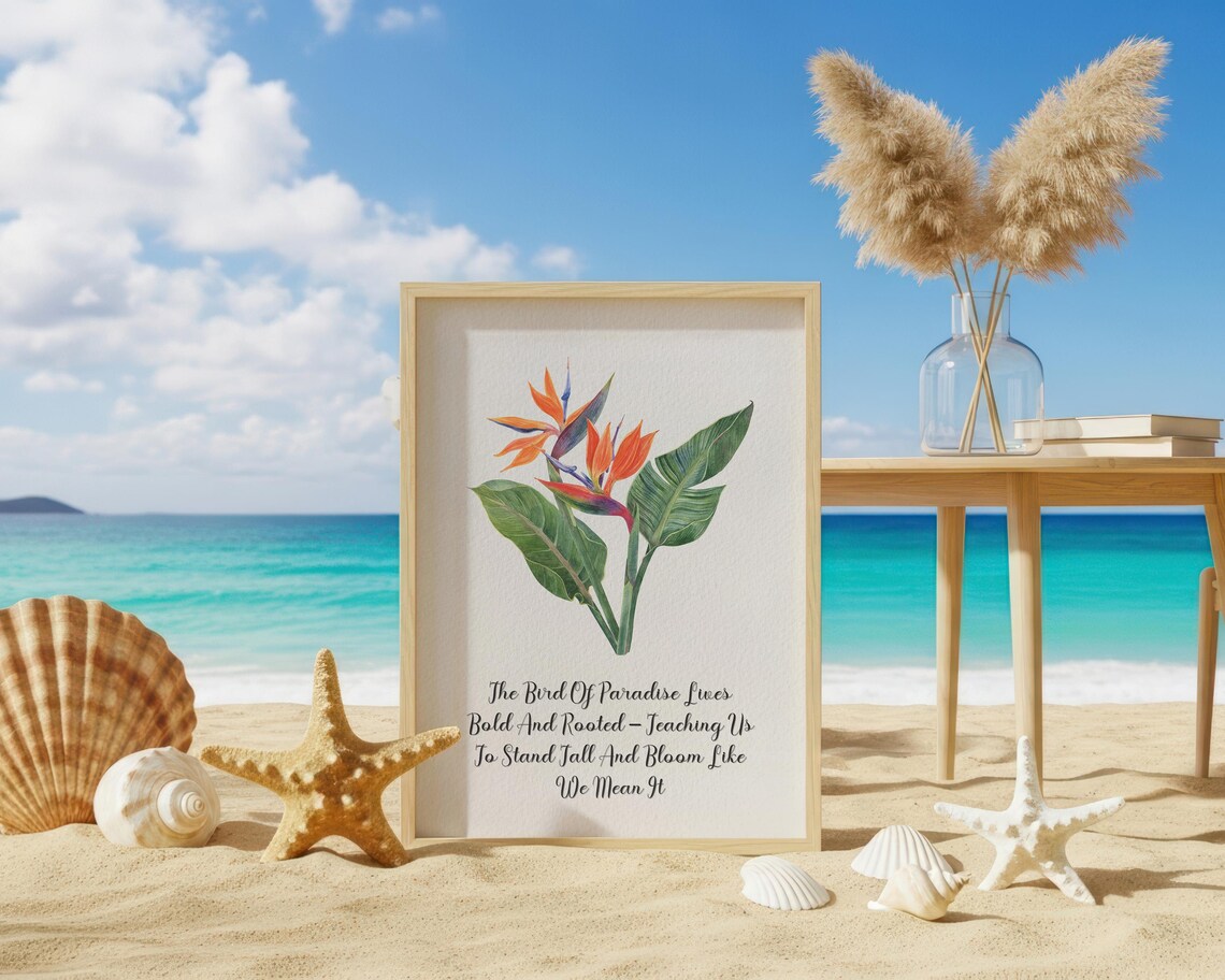 Bird Of Paradise Quote Art, Bold Bloom Wall Art Print