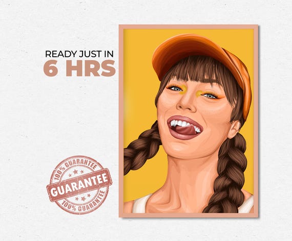 Custom Illustration Faceless Portrait Drawing From Photo Personalized Photo Gift Under 20 Dollars Personalised Portrait