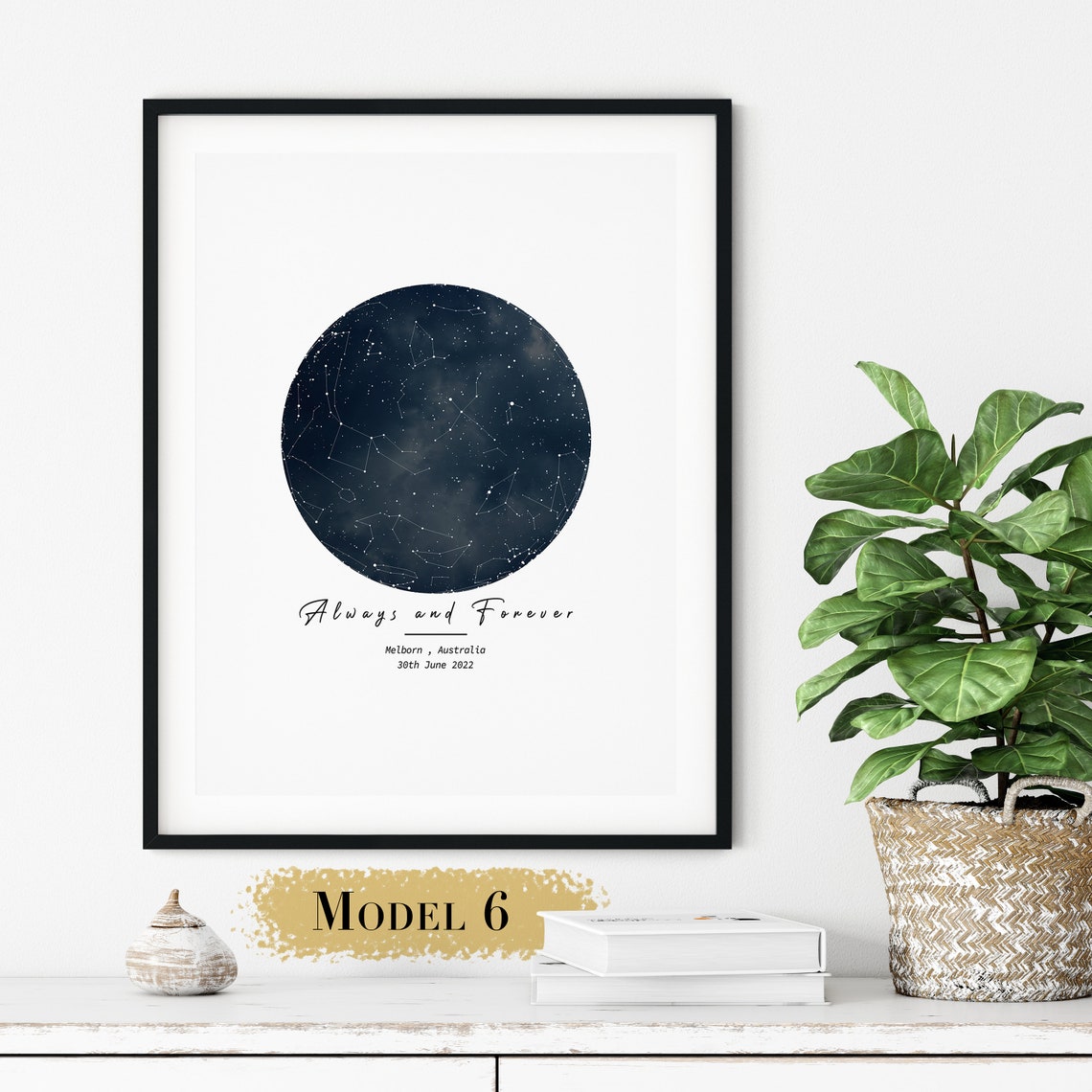 Custom Teal Night Sky Engagement Star Map Date Keepsake Print - Image 3