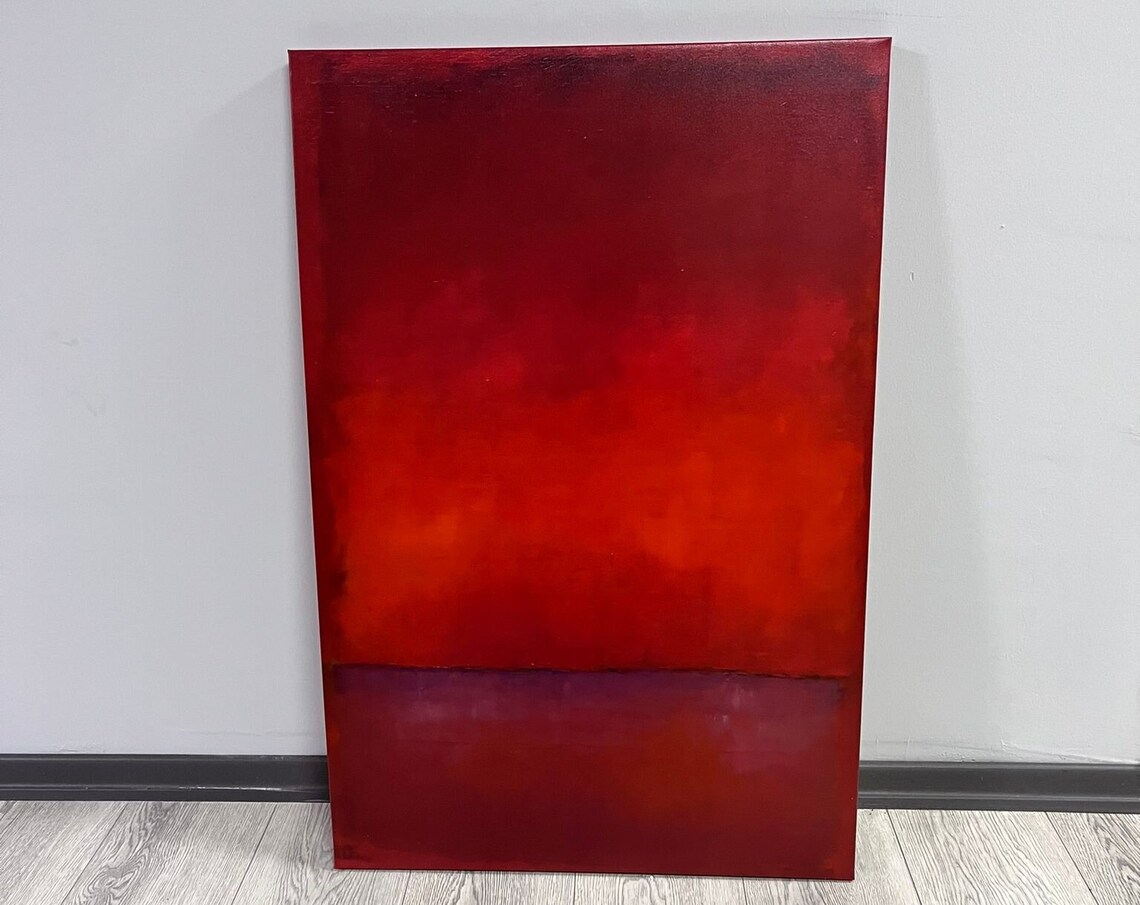 Deep Crimson Red Rothko Style Color Field Abstract Minimalist Poster