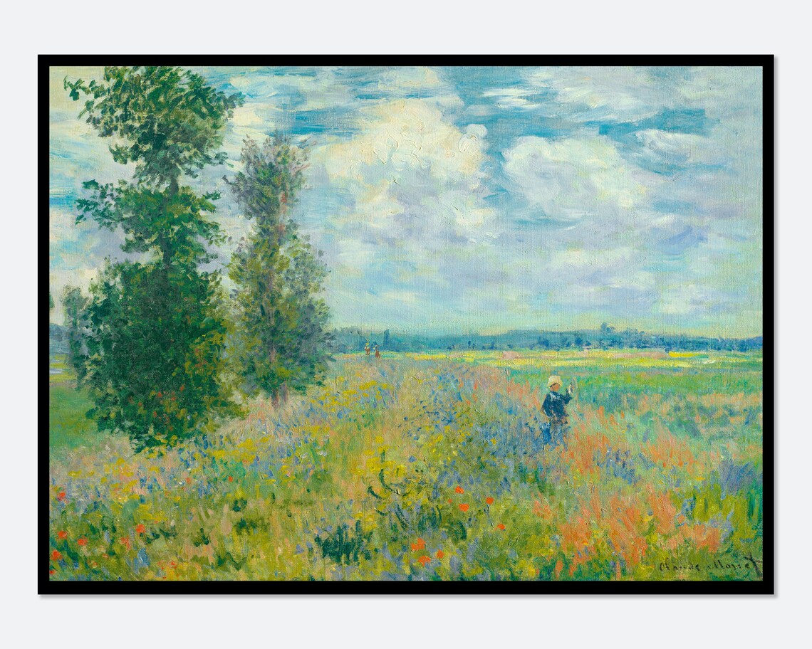 Monet Poppy Fields Near Argenteuil Vintage Poster