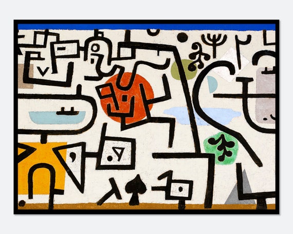 Paul Klee Rich Port A Travel Picture 1938 Abstract Vintage Colorful Art Print Paul Klee Painting Retro Museum Exhibition Poster Pk19