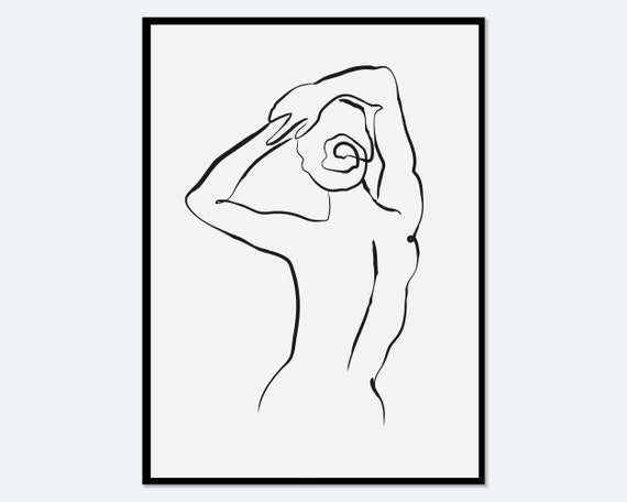 One Line Body Figure Art Print Single Line Figure Drawing Minimalist Line Art Single Line Art Boho Silhouette Art Modern Poster Ab24
