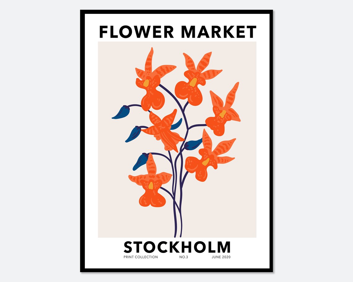 Flower Market Stockholm Spring Floral Art Print