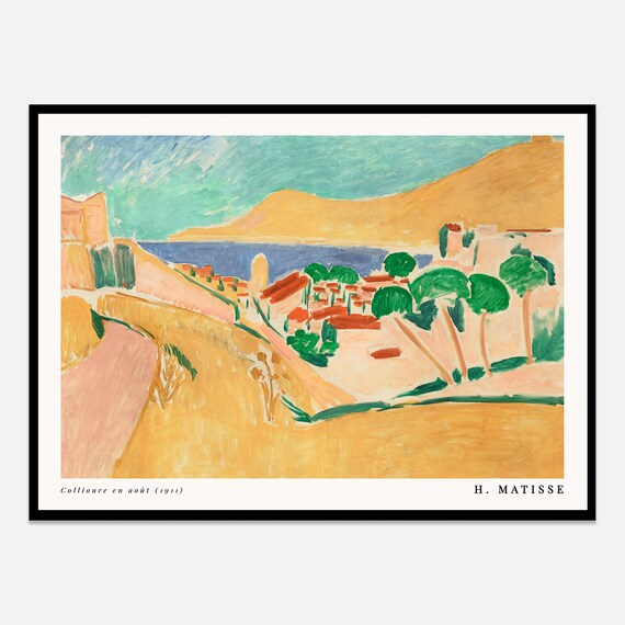 Henri Matisse Collioure En Aot August Summer Landscape Painting Vintage Poster Wall Art Print Antique Exhibition Colorful Fauvism M172a