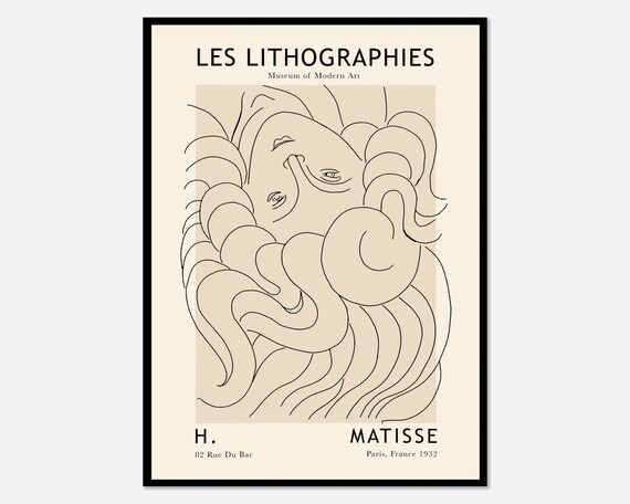 Henri Matisse Woman Line Art Vintage Poster Art Print Matisse Print Matisse Poster Matisse Lithograph Papiers Decoupes Exhibition M98