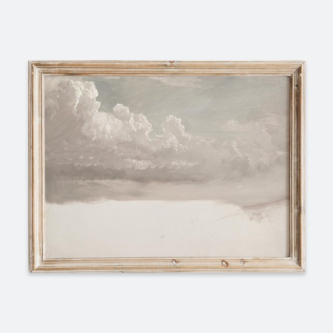 Rustic Vintage European Cloud Sky Landscape Art Print