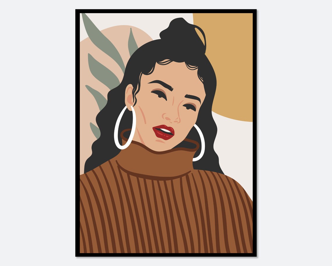 Boho Eclectic Portrait of Woman, Fashion Art Print